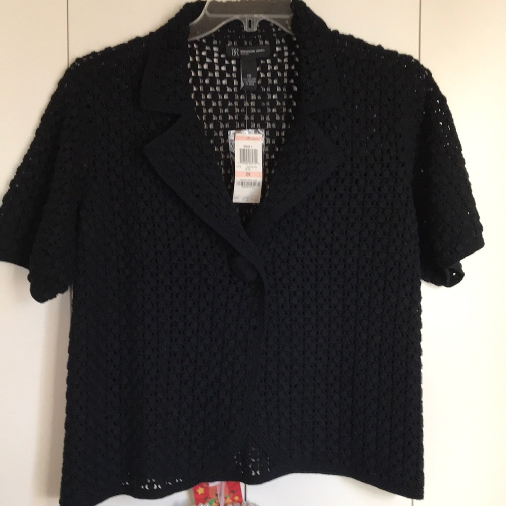 INC Crochet short sleeve sweater  2X